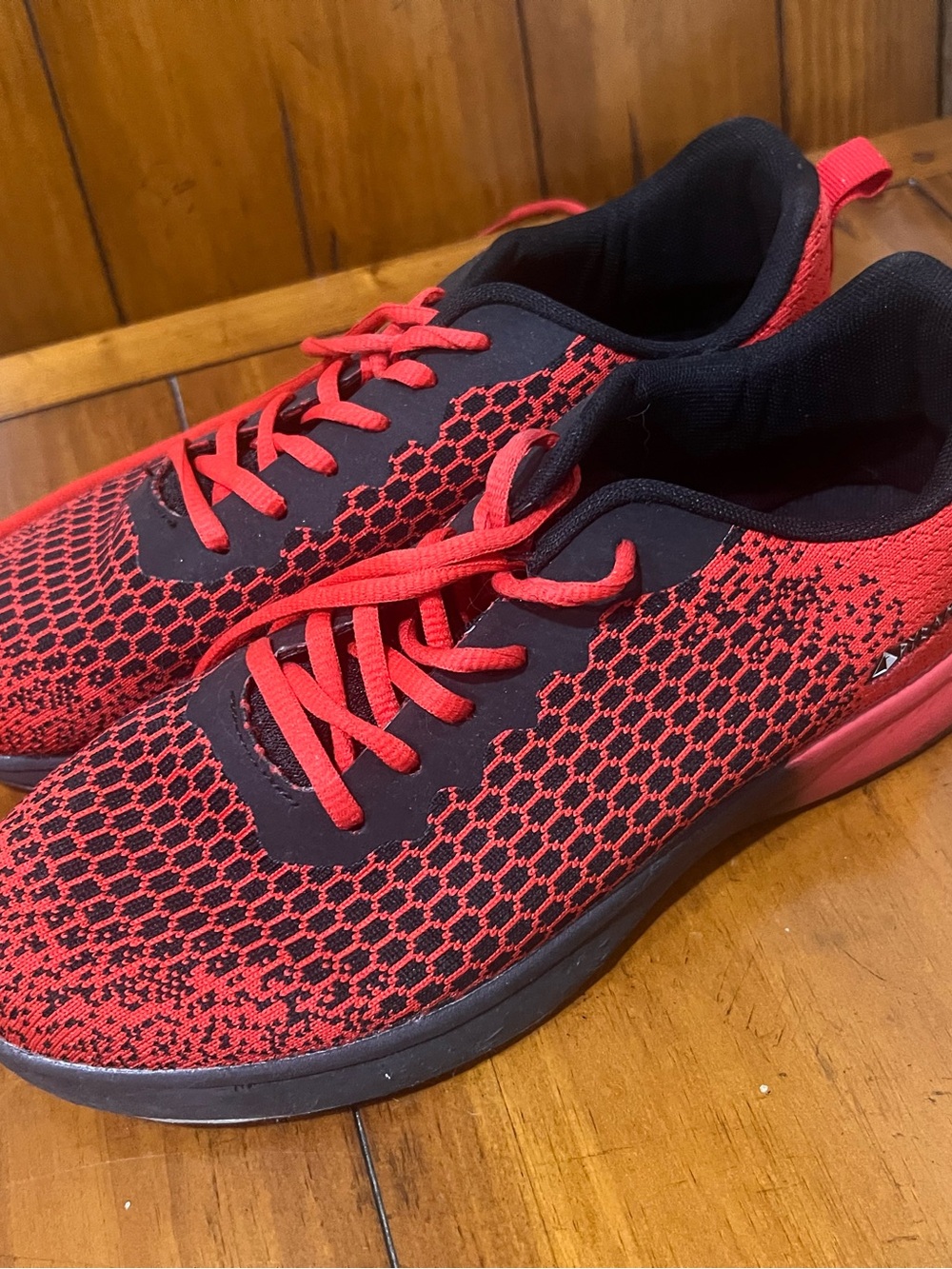 Men's Red Knit Bowling Shoes with Black Accents